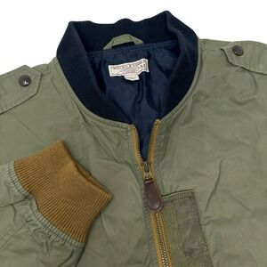 WALLACE & BARNES J. Crew Mens Green Full Zip Light Weight Bomber Jacket Medium